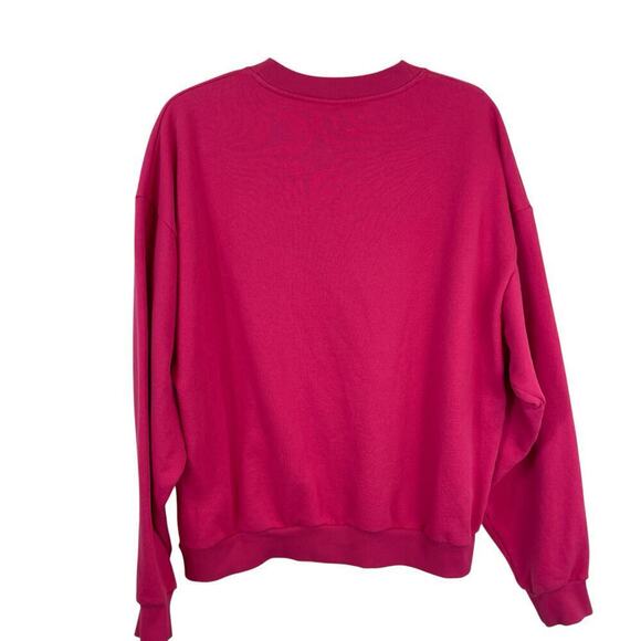 Alo Yoga Accolade Logo Crew Neck Pullover Sweatshirt Pink Summer Crush Size M - Picture 8 of 8